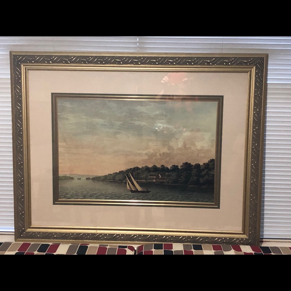 Large custom framed art piece
